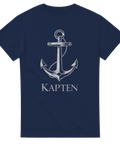 Maritimt ankare med texten Kapten i sliten vintage-stil