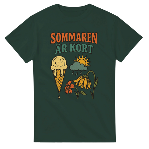 T-shirt med melankolisk sommarillustration