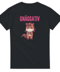Illustration av vresig häst med korslagda armar – svart t-shirt