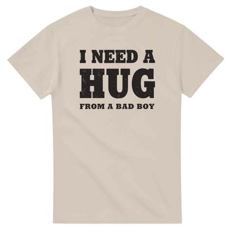 Beige t-shirt med grafiskt texttryck för tjejer med humor och attityd