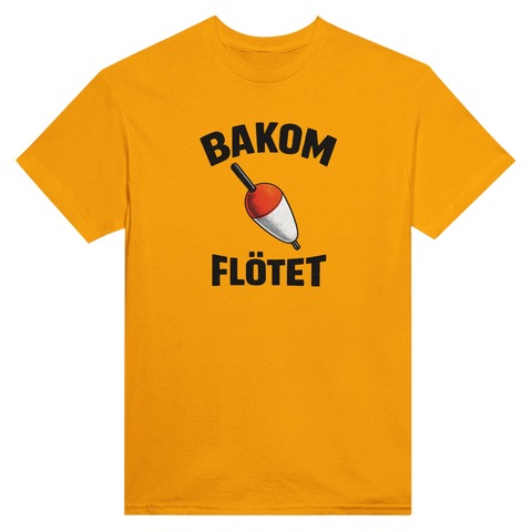 Fiskekrok med texten "Bakom Flötet" t-shirt herr