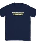 Marinblå gamer t-shirt med nostalgiskt blocktryck för konsolspelare