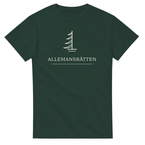 Linjekonst av en gran i modern nordisk stil – t-shirt för naturälskare