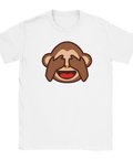 Apan som håller för ögonen emoji på vit t-shirt.