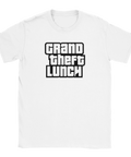 T-shirt med satirisk textdesign inspirerad av klassiska tv-spel