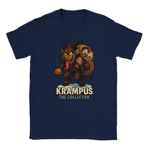 T-shirt jul – Krampus The Collector rolig jultröja i marinblå
