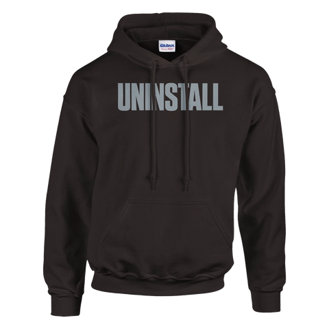Mörkbrun hoodie med grafisk textdesign för gamers med attityd