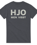 Vintage texttryck HJO MEN VISST på mörkgrå t-shirt