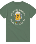 Kaxigt citat om bakfylla med tecknad ölkaraktär – t-shirt med humor