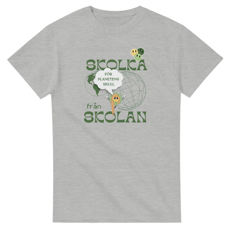 skolhumor t-shirt Skolka från skolan grå med text och motiv