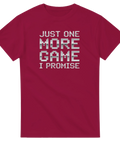 Mörkröd t-shirt med grafiskt tryck som hyllar klassisk gamingkultur
