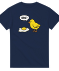 Grafisk illustration av kycklingen och ägget – marinblå t-shirt