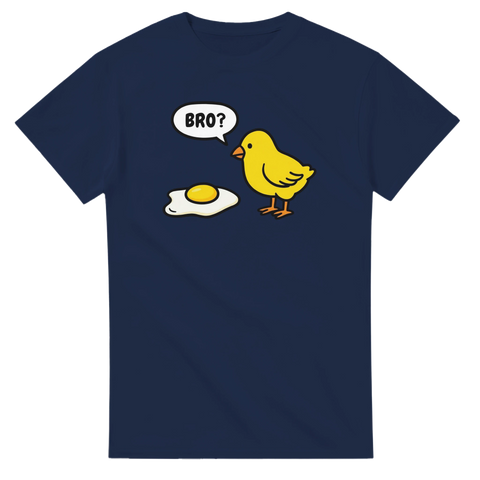 Grafisk illustration av kycklingen och ägget – marinblå t-shirt