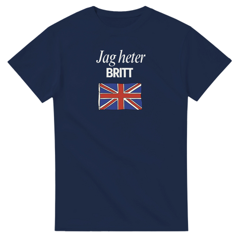 Rolig t-shirt Jag heter Britt med Union Jack