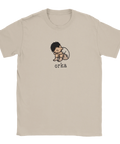 Orka t-shirt med minimalistisk text – sandfärgad