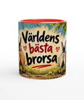 Mugg med texten Världens bästa brorsa och tecknade åsnor.