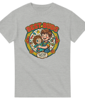 Grafisk t-shirt med nostalgiskt 80-tals tryck och mörk humor