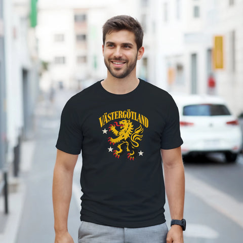 T-shirt med lejonmotiv och texten Västergötland