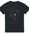 Minimalistisk sketch av en mörk gruvgång – grafisk t-shirt Sala Silvergruva