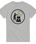 Grafiskt tryck med politisk ironi om kärnkraft och miljö – minimalistisk t-shirt