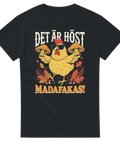 Humoristisk illustration av kyckling med solglasögon och kantareller – grafisk t-shirt