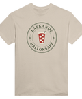 Klassisk t-shirt med lekfull illustration av läskande hallonsaft och is