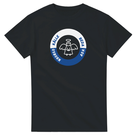 T-shirt original med texten ”Kålle Beda Osborn Ada” och fiskemblem