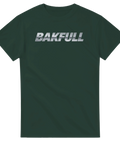 Grafisk textdesign Bakfull i sportig stil på mörkgrön t-shirt