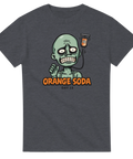 Zombie med Spotify-dropp, text "ORANGE SODA DAY 15", på mörkgrå t-shirt.