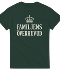 T-shirt med texten "Familjens Överhuvud" och en kungakrona, perfekt för pappor, familjens chef eller som humoristisk present