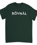 Grafiskt texttryck Rövhål i vit vintage-stil på en mörkgrön t-shirt
