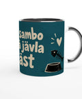 Mugg med texten Min sambo är så jävla bäst och en svartvit katt.
