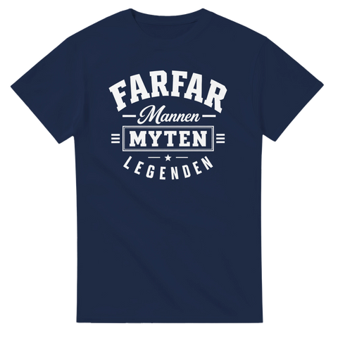 Klassiskt emblem-tryck till farfar på en marinblå t-shirt