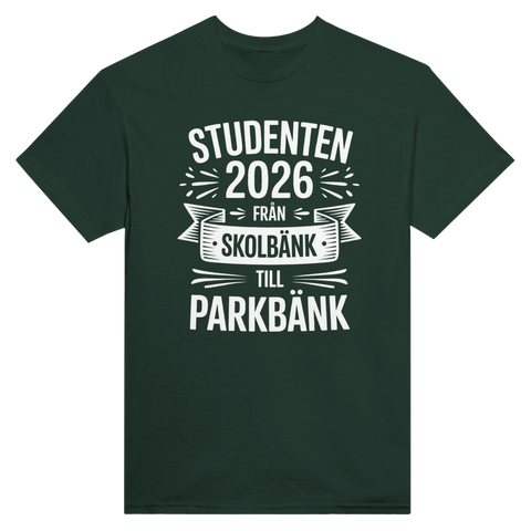 Skämtsam studentdesign med banderoll och stjärnor – grafisk illustration