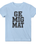 Ljusblå t-shirt för småbarn med textdesign i klassisk skolstil
