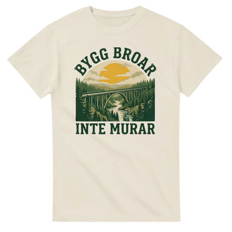 Minimalistisk naturillustration i nationalpark-stil – retro t-shirt med tryck