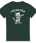 Detaljerat tryck av kattunge med vapen och text – rolig t-shirt för kattägare