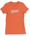 Rolig text "Jättekul" på dam t-shirt vit