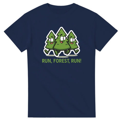 Tre glada granar på språng – humor t-shirt med naturtema