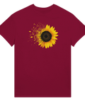 Symboliskt motiv av en solros i förvandling – estetisk botanisk t-shirt