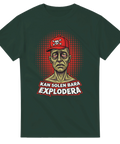 Humoristiskt motiv av uppgiven zombie-liknande man – mörkgrön t-shirt