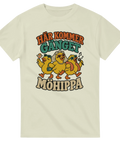 T-shirt with three partying chickens and the Swedish text “Här kommer gänget – Möhippa”