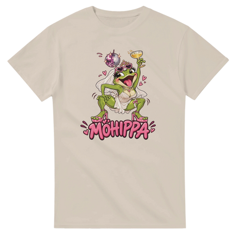 T-shirt med texten Möhippa och en festande groda i brudslöja