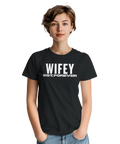 Wifey" textdesign vit t-shirt dam