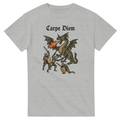 Carpe Diem Middle Ages centrerat, proportionerlig storlek, symmetrisk placering, vertikal orientering