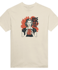 Vintage-inspirerat motiv med texten Use It och hjärna – beige t-shirt