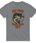 T-shirt med bass och texten "Hey fish! Wanna hook up?"