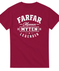 Stilrent vitt textmotiv för världens bästa farfar på vinröd t-shirt