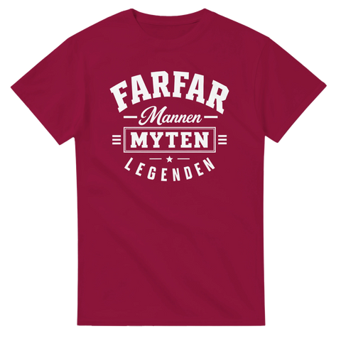 Stilrent vitt textmotiv för världens bästa farfar på vinröd t-shirt
