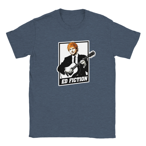 Illustrerad t-shirt med parodi på känd filmposter och orange hårdetalj